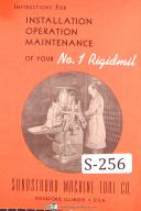 Sundstrand-Sundstrand No. 1 Rigidmil, Milling Machine, Installation - Operations Manual-No. 1-01